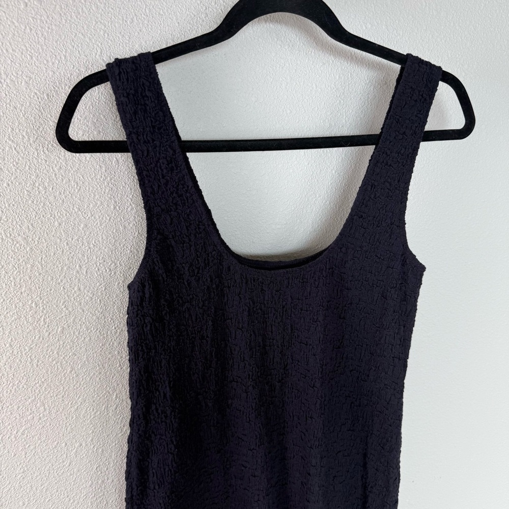 Vince Square Neck Textured Tank Dress Black Business Casual Party Women’s Medium - Picture 11 of 13